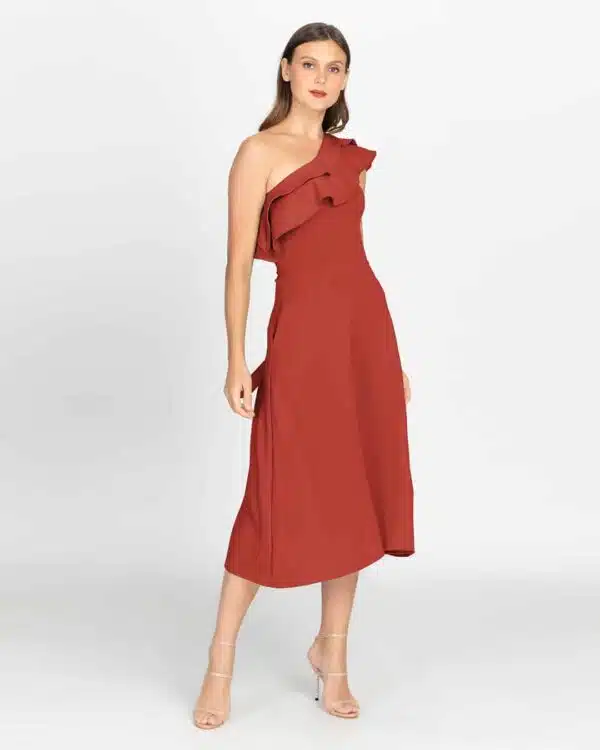 HAZEL (Onhand) Flouncy Asymmetrical Ruffled Best for All Occasions Dress - Image 2