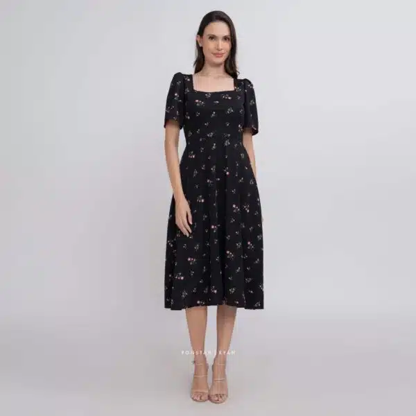 SASHA SQUARE Neckline in Floral Print Dress - Image 5
