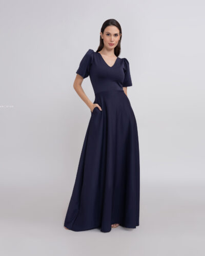 MEREDITH V Neckline Women’s Elegant - Flattering Fit, Formal and Wedding Guest and Bridesmaid Dresses for Women