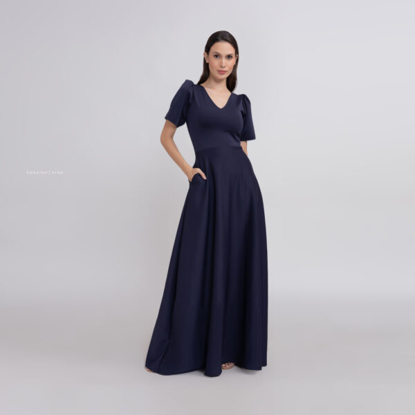 MEREDITH V Neckline Women’s Elegant - Flattering Fit, Formal and Wedding Guest and Bridesmaid Dresses for Women