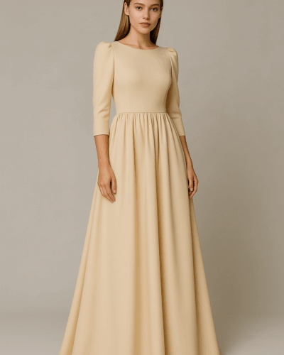 RILEY Gathered-Waist Gown Elegance in Every Curve