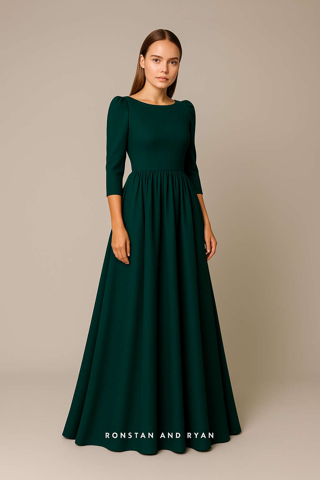 RILEY Gathered-Waist Gown Elegance in Every Curve - Image 3