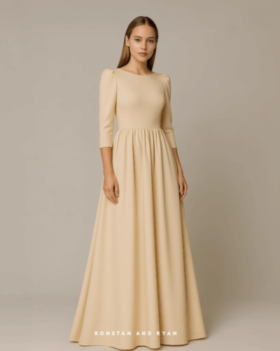 RILEY (ONHAND) Gathered-Waist Gown Elegance in Every Curve