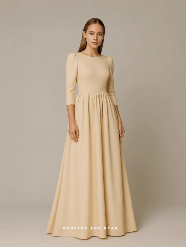 RILEY Gathered-Waist Gown Elegance in Every Curve