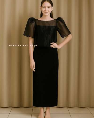 Mayumi Filipiniana Top and Column Base Dress